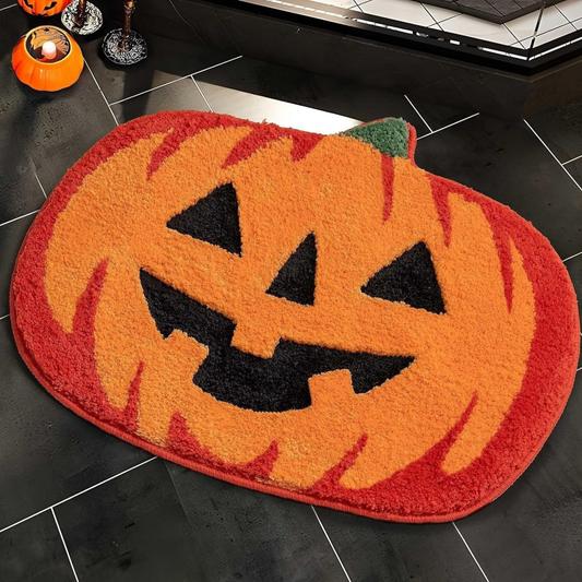 Halloween Faux Cashmere Shaped Floor Mats, Dirt-Resistant Door Mats, Thickened Skin-Friendly Bedroom Carpets
