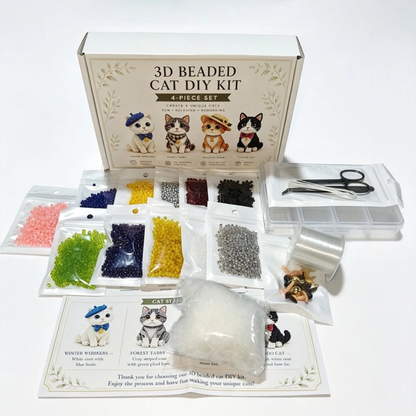 DIY Beaded Animal Kit, 3D Mini Pet Bead Keychain Making Kit, Handmade Bead Art Craft Kit, Cute Animal Jewelry & Creative DIY Craft