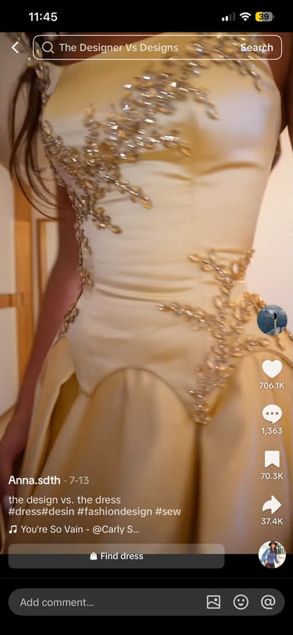 Custom Champagne Dress for Daniela
