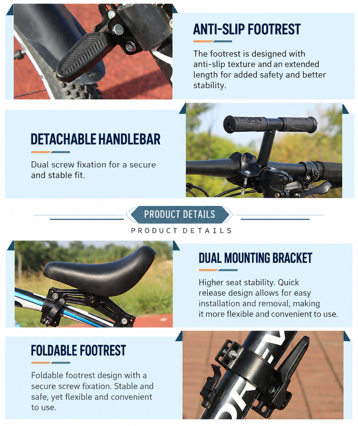 Bicycle Kidsren's Seat, Outdoor Family Seat, Mountain Bike Seat, Kidsren's Bicycle Seat