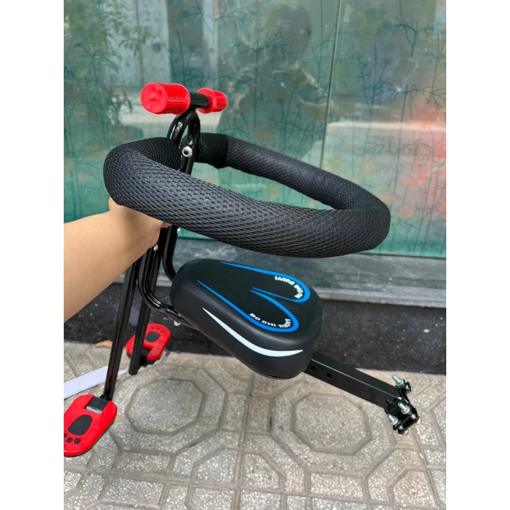 Front Mounted Child Bike Seat with Safety Guard & Footrests