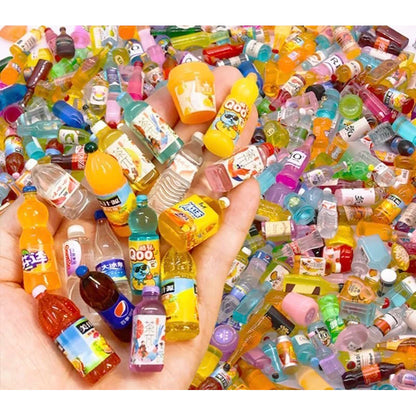 Non-Luminous Tiny Beverage Bottles – Mini Resin Drinks for Night Light & Desktop Decor
