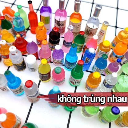 Non-Luminous Tiny Beverage Bottles – Mini Resin Drinks for Night Light & Desktop Decor