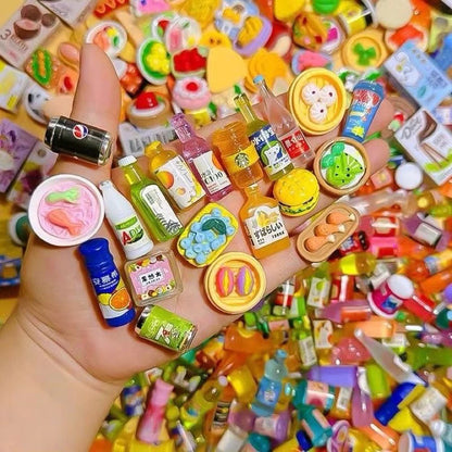 Non-Luminous Mini Resin Drink Bottles – Tiny Beverage Miniatures for Night Light Decoration