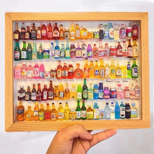 Non-Luminous Mini Resin Drink Bottles – Tiny Beverage Miniatures for Night Light Decoration